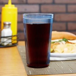 Carlisle 402054 Crystalon Stack-All 20.7 Oz. Blue SAN Plastic Tumbler - 12/Case
