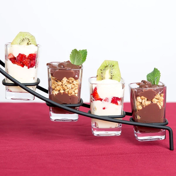 GET Enterprises GET SW-1435-CL 3 Oz. SAN Plastic Square Shot Glass / Dessert Glass - 24/Case 6 GET Enterprises GET SW-1435-CL 3 Oz. SAN Plastic Square Shot Glass / Dessert Glass - 24/Case - Image 4