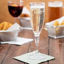 GET Enterprises GET SW-1420-1-SAN-CL 6 Oz. Customizable SAN Plastic Fluted Champagne Flute - 24/Case