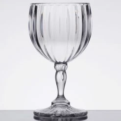 GET Enterprises GET SW-1421-1-SAN-CL 8 Oz. Customizable SAN Plastic Fluted Wine Glass - 24/Case 6 GET Enterprises GET SW-1421-1-SAN-CL 8 Oz. Customizable SAN Plastic Fluted Wine Glass - 24/Case -Acopa Shop 1199787