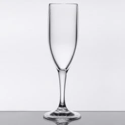 GET Enterprises GET SW-1401-1-SAN-CL 6 Oz. Customizable SAN Plastic Champagne Flute 8 GET Enterprises GET SW-1401-1-SAN-CL 6 Oz. Customizable SAN Plastic Champagne Flute -Acopa Shop 1692627