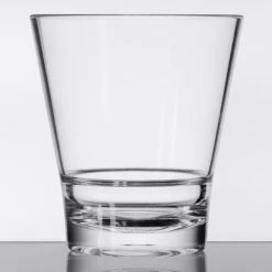 GET Enterprises GET S-9-CL Revo 9 Oz. Customizable SAN Plastic Stackable Rocks / Old Fashioned Glass - 24/Case 5 GET Enterprises GET S-9-CL Revo 9 Oz. Customizable SAN Plastic Stackable Rocks / Old Fashioned Glass - 24/Case -Acopa Shop 1692726