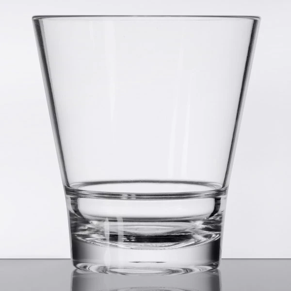 GET Enterprises GET S-9-CL Revo 9 Oz. Customizable SAN Plastic Stackable Rocks / Old Fashioned Glass - 24/Case 4 GET Enterprises GET S-9-CL Revo 9 Oz. Customizable SAN Plastic Stackable Rocks / Old Fashioned Glass - 24/Case - Image 2