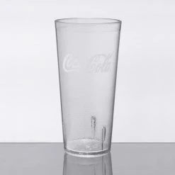 GET Enterprises GET 6624-CC 24 Oz. Clear Coca-Cola® SAN Plastic Pebbled Tumbler - 72/Case