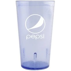 GET Enterprises GET 6612-BP 12 Oz. Blue Pepsi® SAN Plastic Pebbled Tumbler - 72/Case