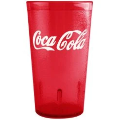 GET Enterprises GET 6612-RC 12 Oz. Red Coca-Cola® SAN Plastic Pebbled Tumbler - 72/Case
