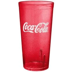 GET Enterprises GET 6620-RC 20 Oz. Red Coca-Cola® SAN Plastic Pebbled Tumbler - 72/Case