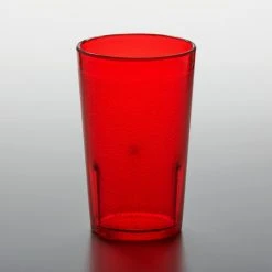 GET Enterprises GET 6605-1-R 5 Oz. Red Customizable SAN Plastic Pebbled Tumbler - 72/Case -Acopa Shop 1850456