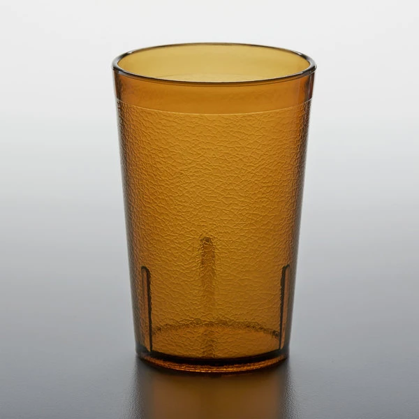 GET Enterprises GET 6605-1-A 5 Oz. Amber Customizable SAN Plastic Pebbled Tumbler - 72/Case 4 GET Enterprises GET 6605-1-A 5 Oz. Amber Customizable SAN Plastic Pebbled Tumbler - 72/Case - Image 2
