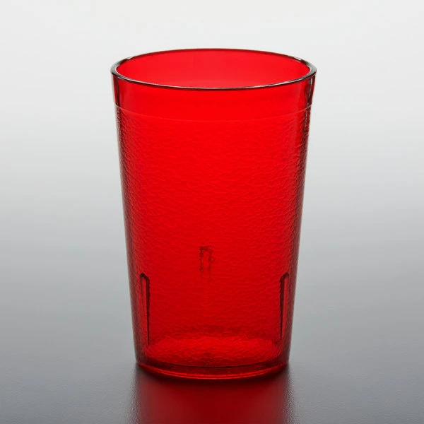 GET Enterprises GET 6608-1-R 8 Oz. Red Customizable SAN Plastic Pebbled Tumbler - 72/Case 4 GET Enterprises GET 6608-1-R 8 Oz. Red Customizable SAN Plastic Pebbled Tumbler - 72/Case - Image 2