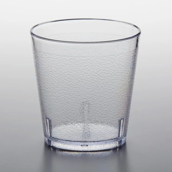 GET Enterprises GET 6609-1-CL 9 Oz. Clear Customizable SAN Plastic Short Pebbled Tumbler - 72/Case 4 GET Enterprises GET 6609-1-CL 9 Oz. Clear Customizable SAN Plastic Short Pebbled Tumbler - 72/Case - Image 2