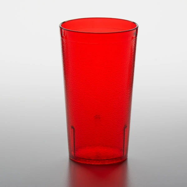 GET Enterprises GET 6612-1-R 12 Oz. Red Customizable SAN Plastic Pebbled Tumbler - 72/Case 4 GET Enterprises GET 6612-1-R 12 Oz. Red Customizable SAN Plastic Pebbled Tumbler - 72/Case - Image 2
