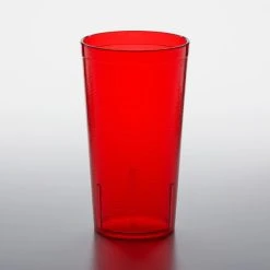 GET Enterprises GET 6616-1-R 16 Oz. Red Customizable SAN Plastic Pebbled Tumbler - 72/Case -Acopa Shop 1852982
