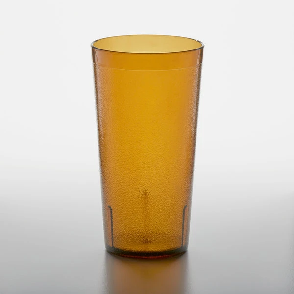 GET Enterprises GET 6632-1-A 32 Oz. Amber Customizable SAN Plastic Tall Pebbled Tumbler - 48/Case 4 GET Enterprises GET 6632-1-A 32 Oz. Amber Customizable SAN Plastic Tall Pebbled Tumbler - 48/Case - Image 2