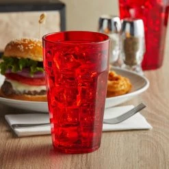 GET Enterprises GET 9920-1-R Bahama 20 Oz. Red Customizable SAN Plastic Tumbler - 72/Case