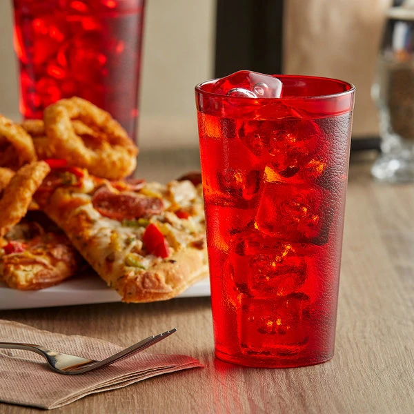 GET Enterprises GET 6612-1-R 12 Oz. Red Customizable SAN Plastic Pebbled Tumbler - 72/Case 3 GET Enterprises GET 6612-1-R 12 Oz. Red Customizable SAN Plastic Pebbled Tumbler - 72/Case