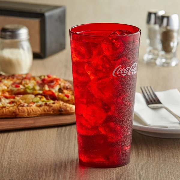Carlisle 5232-63550I Stackable 32 Oz. Ruby Coca-Cola® SAN Plastic Tall Tumbler - 72/Case 3 Carlisle 5232-63550I Stackable 32 Oz. Ruby Coca-Cola® SAN Plastic Tall Tumbler - 72/Case