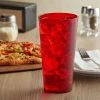 GET Enterprises GET 6624-1-R 24 Oz. Red Customizable SAN Plastic Pebbled Tumbler - 72/Case -Acopa Shop 1858176
