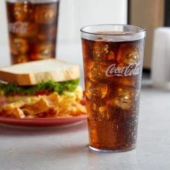Carlisle 52203550A Stackable 20 Oz. Clear Coca-Cola® SAN Plastic Tumbler - 72/Case