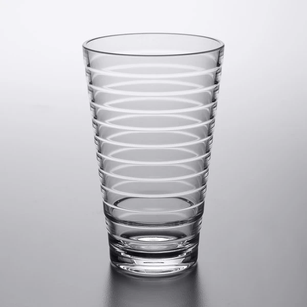 GET Enterprises GET SW-1716-CL Cirq 16 Oz. SAN Plastic Stackable Mixing / Pint Glass - 24/Case 3 GET Enterprises GET SW-1716-CL Cirq 16 Oz. SAN Plastic Stackable Mixing / Pint Glass - 24/Case