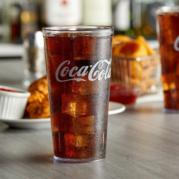 GET Enterprises GET 6620-CC 20 Oz. Clear Coca-Cola® SAN Plastic Pebbled Tumbler - 72/Case 3 GET Enterprises GET 6620-CC 20 Oz. Clear Coca-Cola® SAN Plastic Pebbled Tumbler - 72/Case