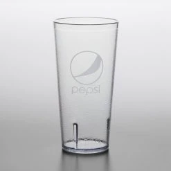 Alternative view of GET Enterprises GET 6624-CP 24 Oz. Clear Pepsi® SAN Plastic Pebbled Tumbler - 72/Case