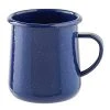 Tablecraft 10155 Enamelware 12 Oz. Blue Rolled Rim Mug With Speckles -Acopa Shop 1960635