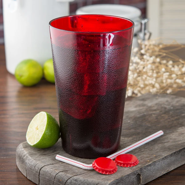 Carlisle 523210 Stackable 32 Oz. Ruby SAN Plastic Tall Tumbler - 3/Pack 3 Carlisle 523210 Stackable 32 Oz. Ruby SAN Plastic Tall Tumbler - 3/Pack