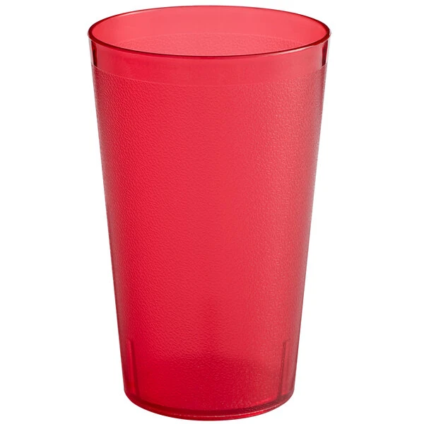 Choice 32 Oz. Red SAN Plastic Pebbled Tumbler - 12/Pack 4 Choice 32 Oz. Red SAN Plastic Pebbled Tumbler - 12/Pack - Image 2