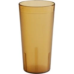 Choice 20 Oz. Amber SAN Plastic Pebbled Tumbler - 12/Pack -Acopa Shop 2145278