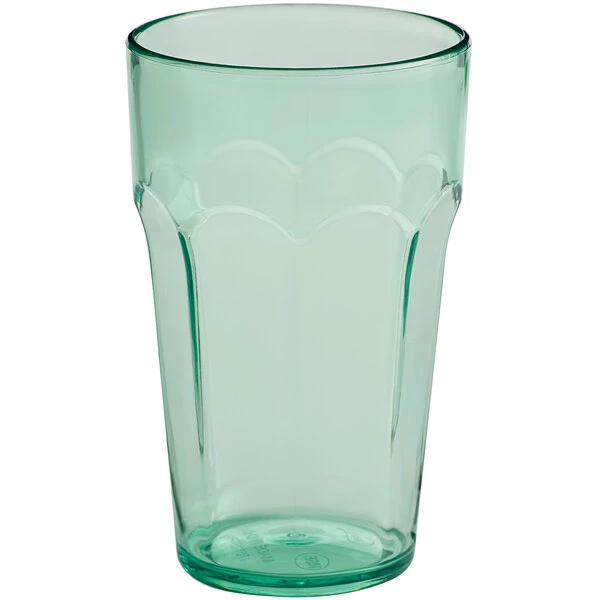 Choice 10 Oz. Green SAN Plastic Paneled Tumbler - 12/Pack 4 Choice 10 Oz. Green SAN Plastic Paneled Tumbler - 12/Pack - Image 2
