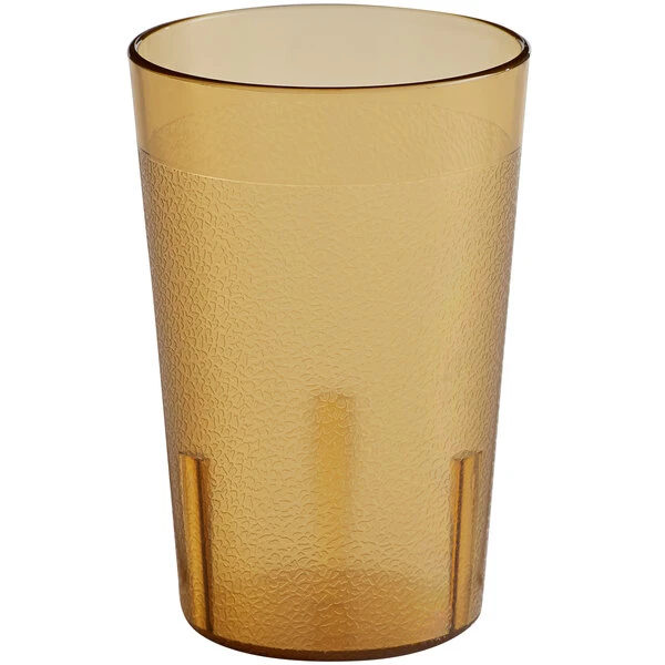 Choice 8 Oz. Amber SAN Plastic Pebbled Tumbler - 12/Pack 4 Choice 8 Oz. Amber SAN Plastic Pebbled Tumbler - 12/Pack - Image 2