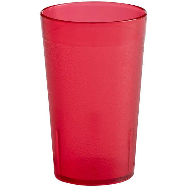 Choice 9 Oz. Red SAN Plastic Pebbled Tumbler - 12/Pack 4 Choice 9 Oz. Red SAN Plastic Pebbled Tumbler - 12/Pack - Image 2