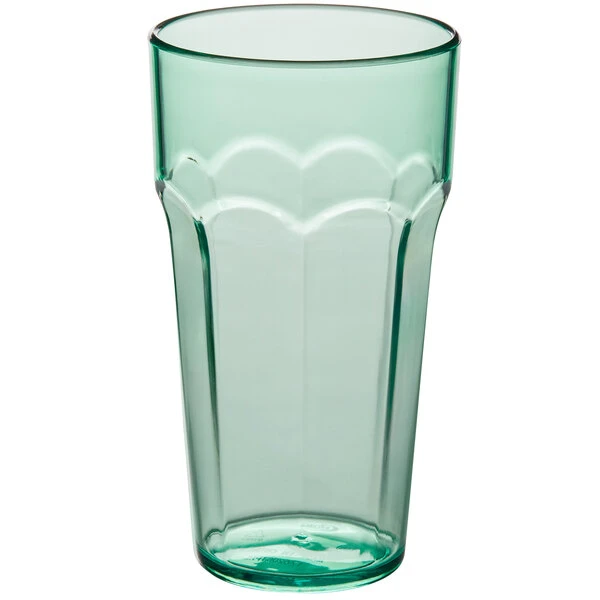 Choice 20 Oz. Green SAN Plastic Paneled Tumbler - 12/Pack 4 Choice 20 Oz. Green SAN Plastic Paneled Tumbler - 12/Pack - Image 2