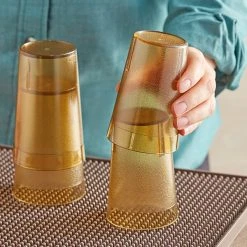 Choice 8 Oz. Amber SAN Plastic Pebbled Tumbler - 12/Pack 7 Choice 8 Oz. Amber SAN Plastic Pebbled Tumbler - 12/Pack -Acopa Shop 2162847