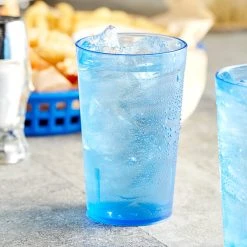 Choice 5 Oz. Blue SAN Plastic Pebbled Tumbler - 12/Pack