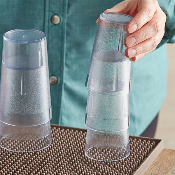 Choice 5 Oz. Clear SAN Plastic Pebbled Tumbler - 12/Pack 5 Choice 5 Oz. Clear SAN Plastic Pebbled Tumbler - 12/Pack - Image 3