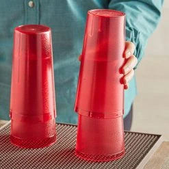 Choice 24 Oz. Red SAN Plastic Pebbled Tumbler - 12/Pack -Acopa Shop 2162983