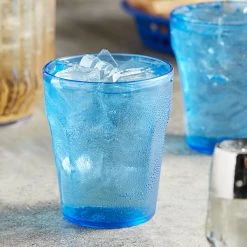 Choice 12 Oz. Blue SAN Plastic Paneled Tumbler - 12/Pack