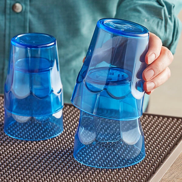 Choice 12 Oz. Blue SAN Plastic Paneled Tumbler - 12/Pack 5 Choice 12 Oz. Blue SAN Plastic Paneled Tumbler - 12/Pack - Image 3