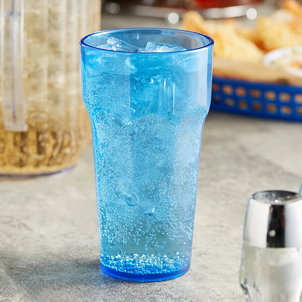 Choice 20 Oz. Blue SAN Plastic Paneled Tumbler - 12/Pack 3 Choice 20 Oz. Blue SAN Plastic Paneled Tumbler - 12/Pack