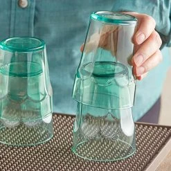 Choice 9 Oz. Green SAN Plastic Paneled Tumbler - 12/Pack 7 Choice 9 Oz. Green SAN Plastic Paneled Tumbler - 12/Pack -Acopa Shop 2163158