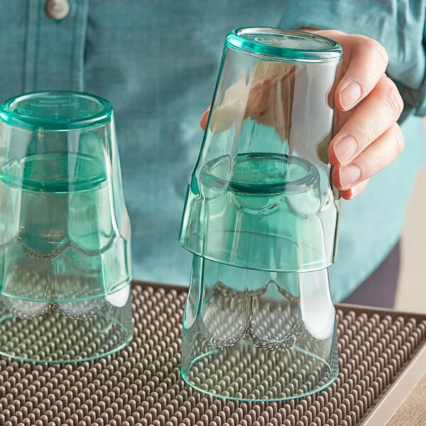 Choice 9 Oz. Green SAN Plastic Paneled Tumbler - 12/Pack 5 Choice 9 Oz. Green SAN Plastic Paneled Tumbler - 12/Pack - Image 3
