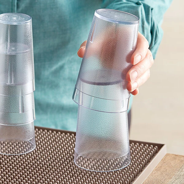 Choice 9 Oz. Clear SAN Plastic Pebbled Tumbler - 12/Pack 5 Choice 9 Oz. Clear SAN Plastic Pebbled Tumbler - 12/Pack - Image 3