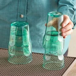 Choice 10 Oz. Green SAN Plastic Paneled Tumbler - 12/Pack 7 Choice 10 Oz. Green SAN Plastic Paneled Tumbler - 12/Pack -Acopa Shop 2163227