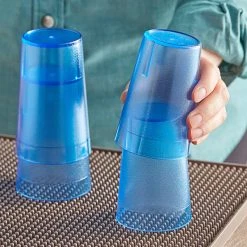 Choice 8 Oz. Blue SAN Plastic Pebbled Tumbler - 12/Pack -Acopa Shop 2163232