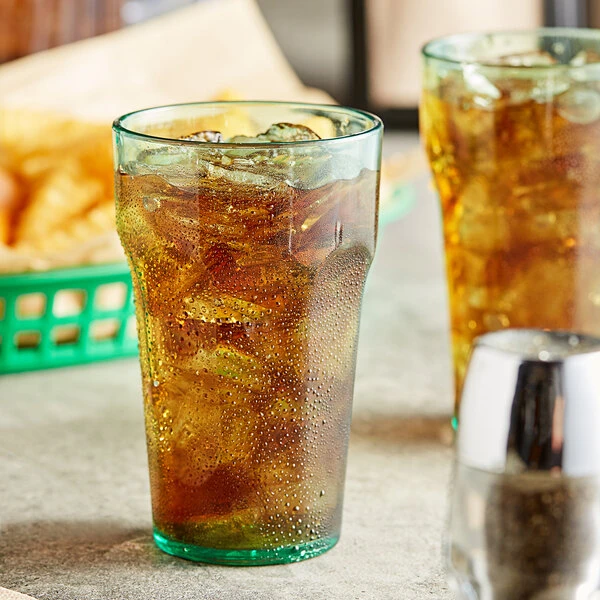 Choice 10 Oz. Green SAN Plastic Paneled Tumbler - 12/Pack 3 Choice 10 Oz. Green SAN Plastic Paneled Tumbler - 12/Pack