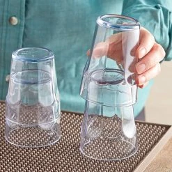 Choice 9 Oz. Clear SAN Plastic Paneled Tumbler - 12/Pack -Acopa Shop 2163261
