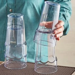Choice 20 Oz. Clear SAN Plastic Paneled Tumbler - 12/Pack 7 Choice 20 Oz. Clear SAN Plastic Paneled Tumbler - 12/Pack -Acopa Shop 2163875