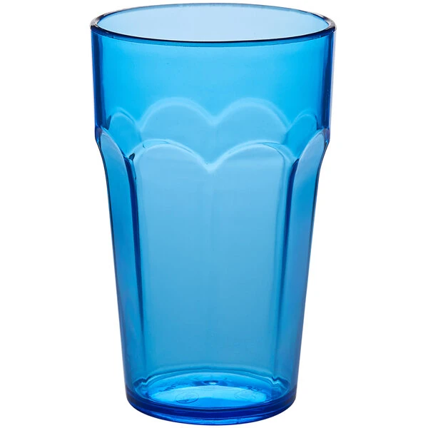 Choice 10 Oz. Blue SAN Plastic Paneled Tumbler - 12/Pack 4 Choice 10 Oz. Blue SAN Plastic Paneled Tumbler - 12/Pack - Image 2